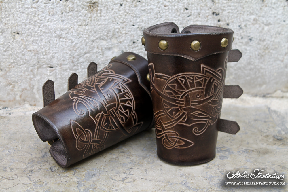 1 Paire de brassards Viking symbole en relief en cuir - Temu